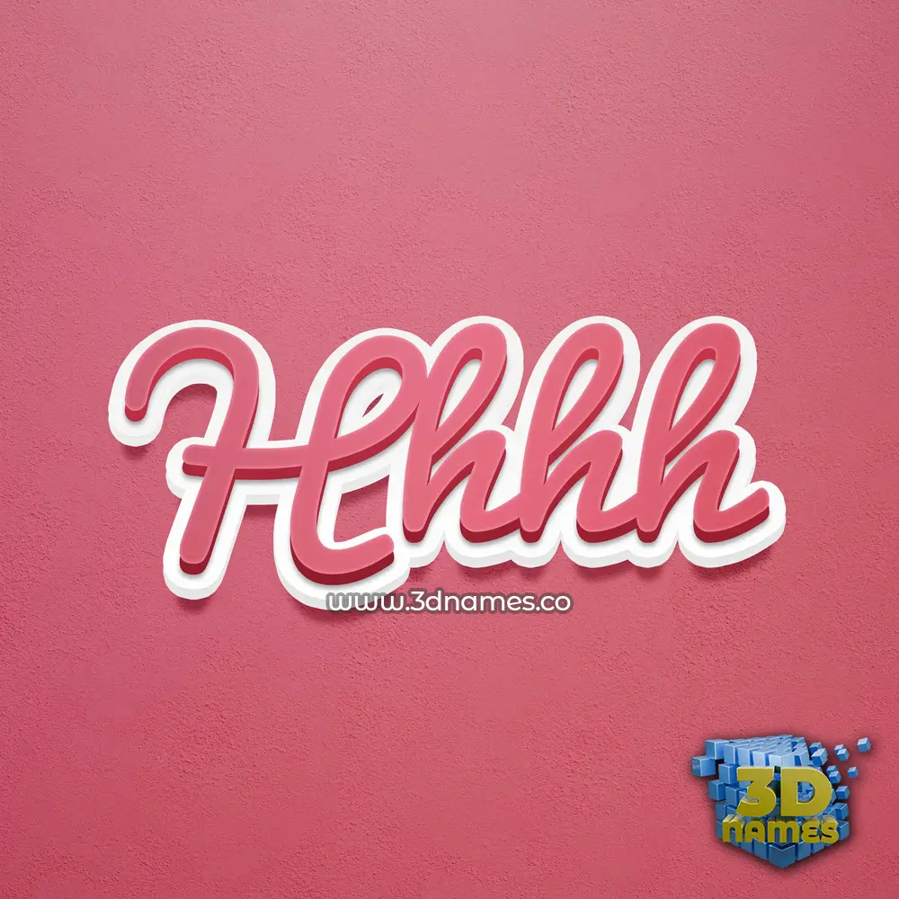 hhhh in Red Scribble style - 3D name wallpaper