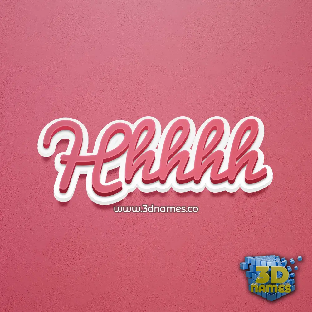 hhhhh in Red Scribble style - 3D name wallpaper