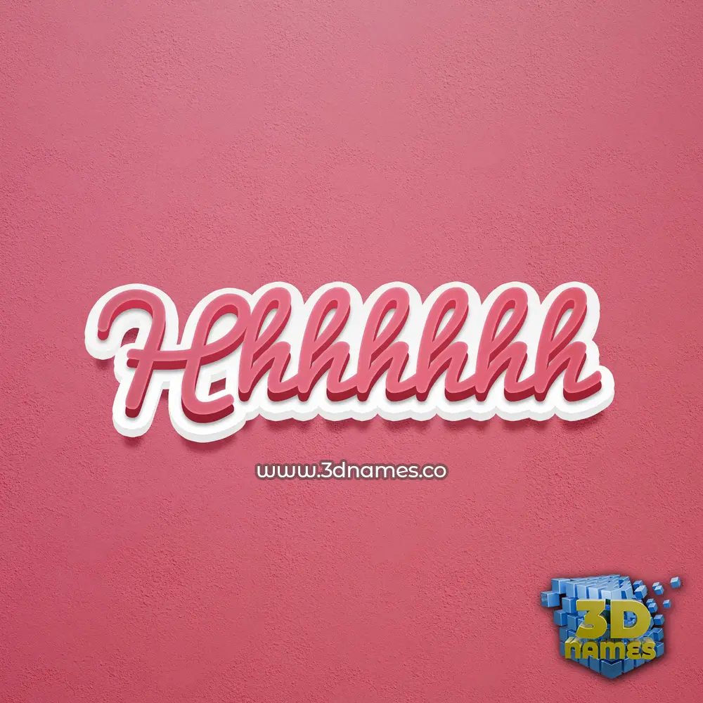 hhhhhhh in Red Scribble style - 3D name wallpaper