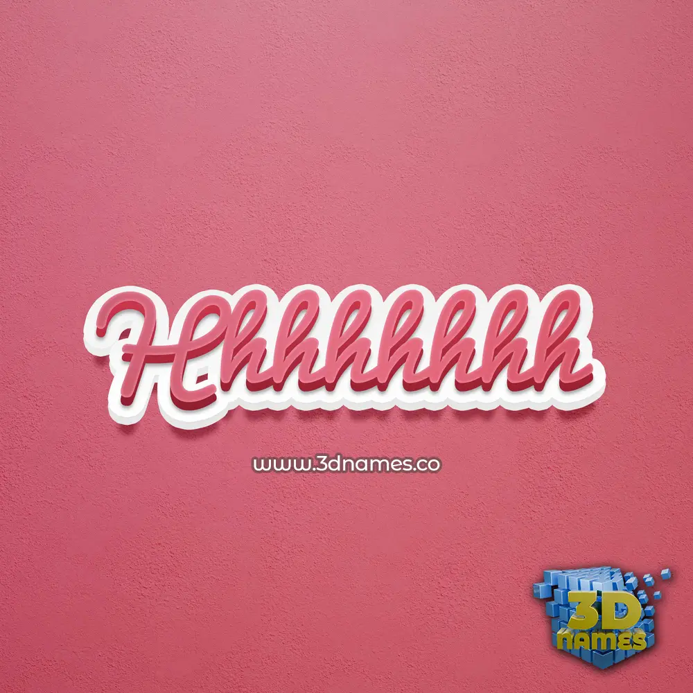 hhhhhhhh in Red Scribble style - 3D name wallpaper