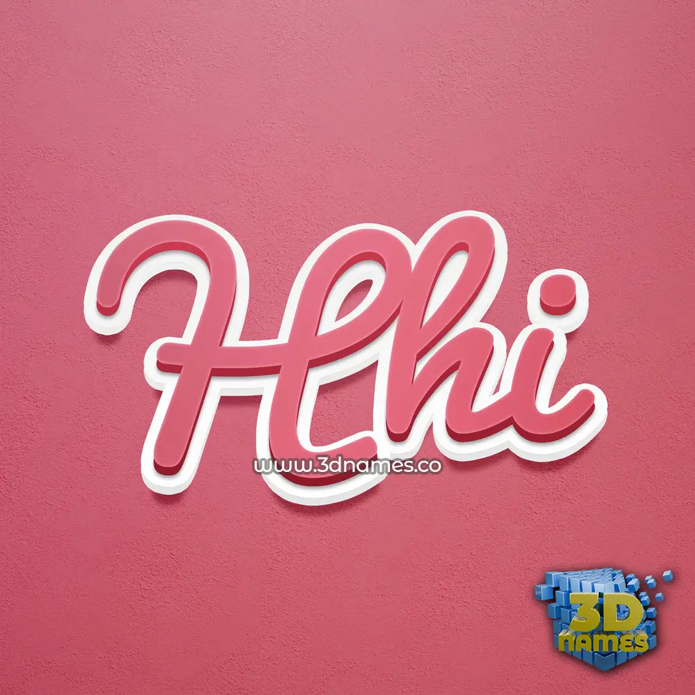 hhi in Red Scribble style - 3D name wallpaper