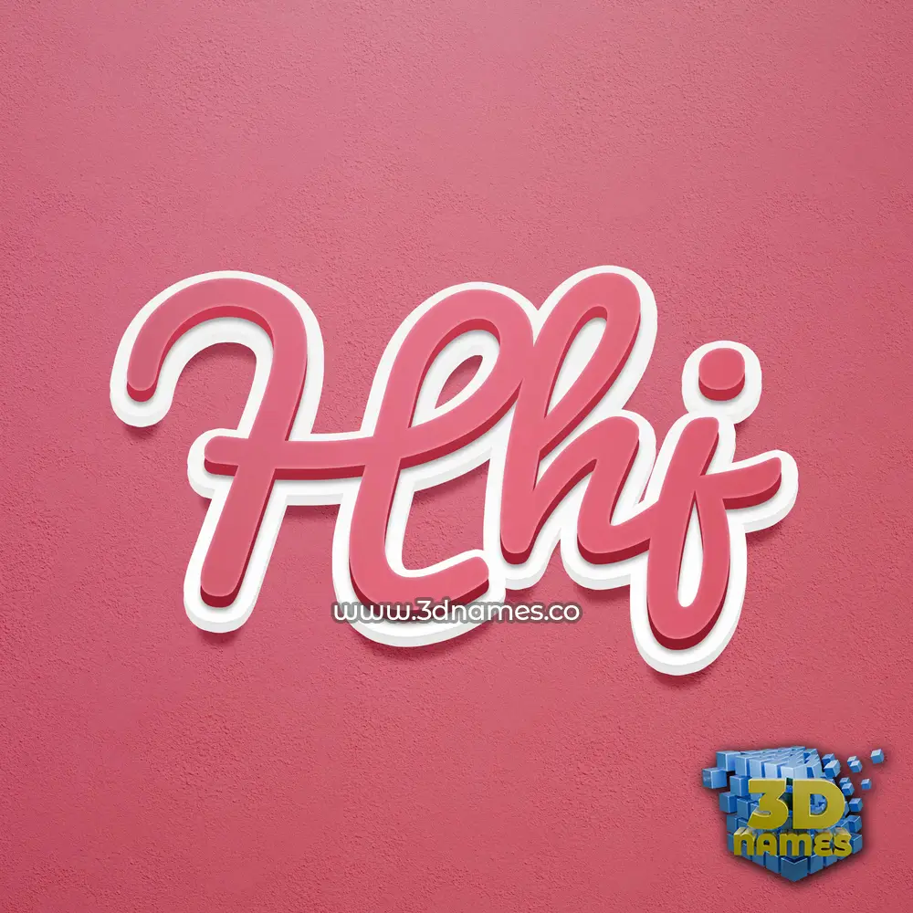 hhj in Red Scribble style - 3D name wallpaper