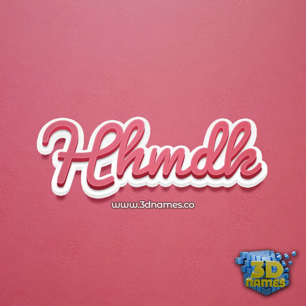 hhmdk in Red Scribble style - 3D name wallpaper