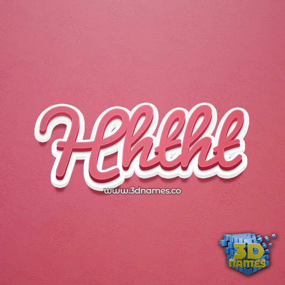 hhtht in Red Scribble style - 3D name wallpaper