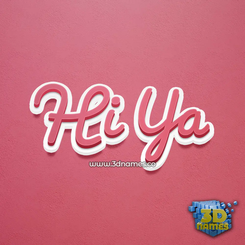 hi ya in Red Scribble style - 3D name wallpaper