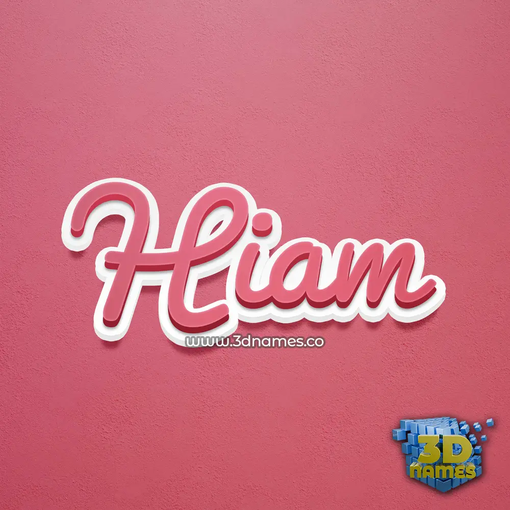 hiam in Red Scribble style - 3D name wallpaper