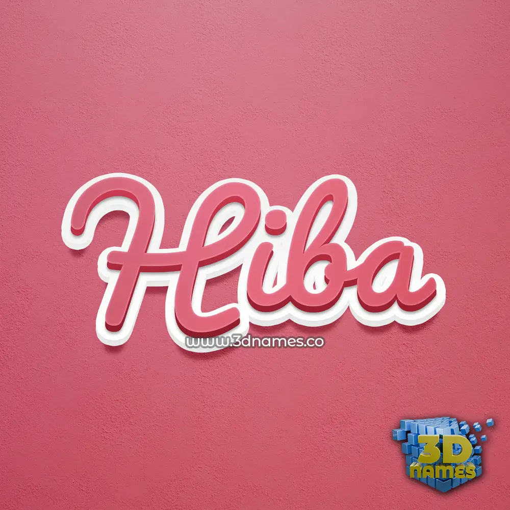 hiba in Red Scribble style - 3D name wallpaper