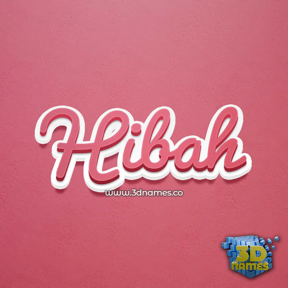 hibah in Red Scribble style - 3D name wallpaper