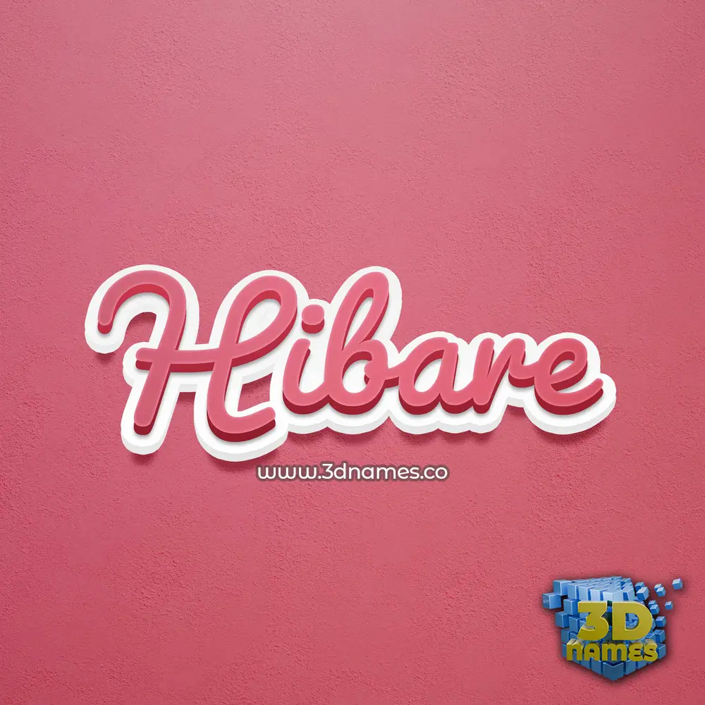 hibare in Red Scribble style - 3D name wallpaper