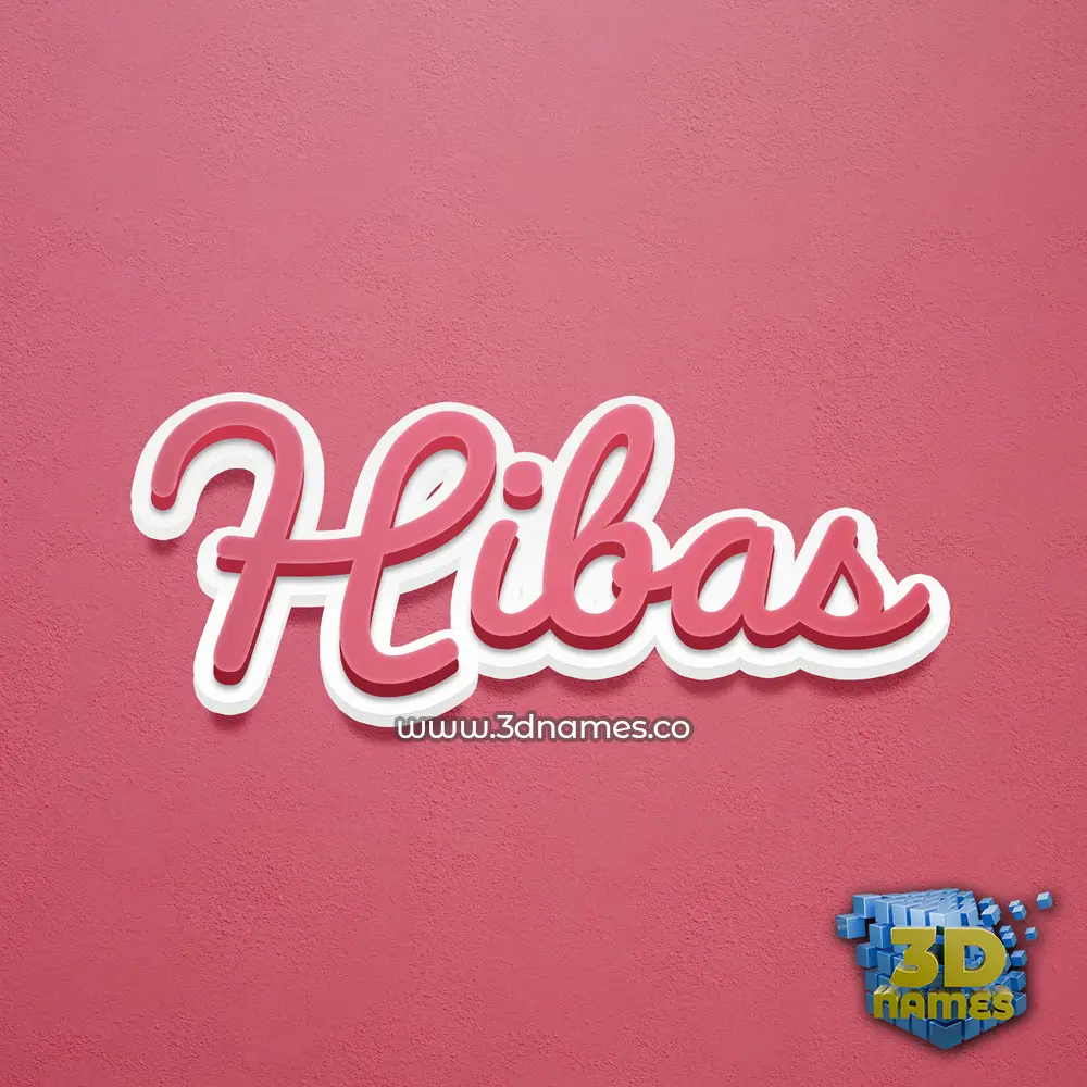 hibas in Red Scribble style - 3D name wallpaper