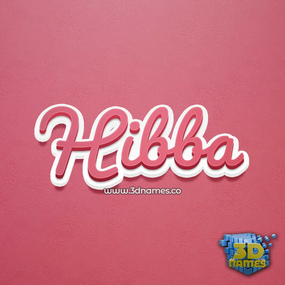 hibba in Red Scribble style - 3D name wallpaper
