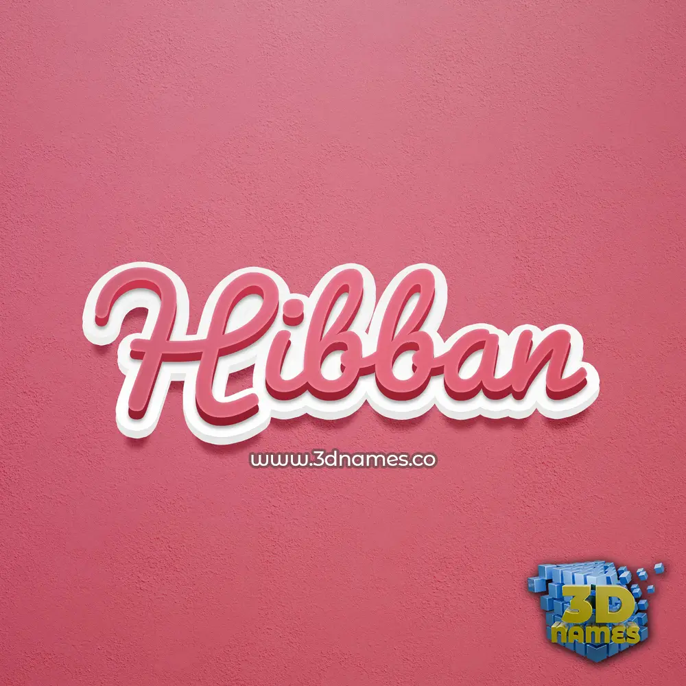 hibban in Red Scribble style - 3D name wallpaper