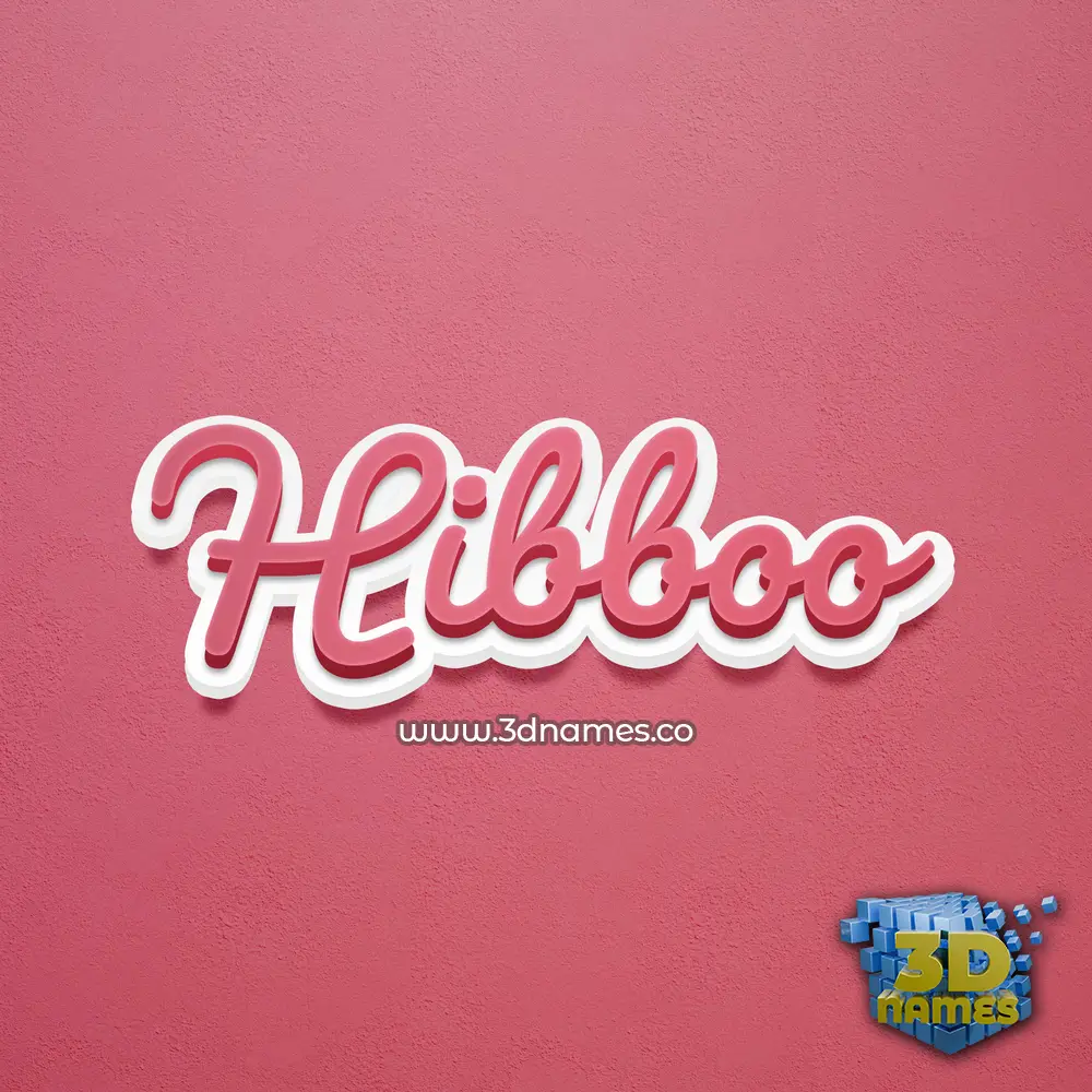 hibboo in Red Scribble style - 3D name wallpaper