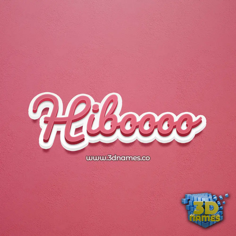 hiboooo in Red Scribble style - 3D name wallpaper