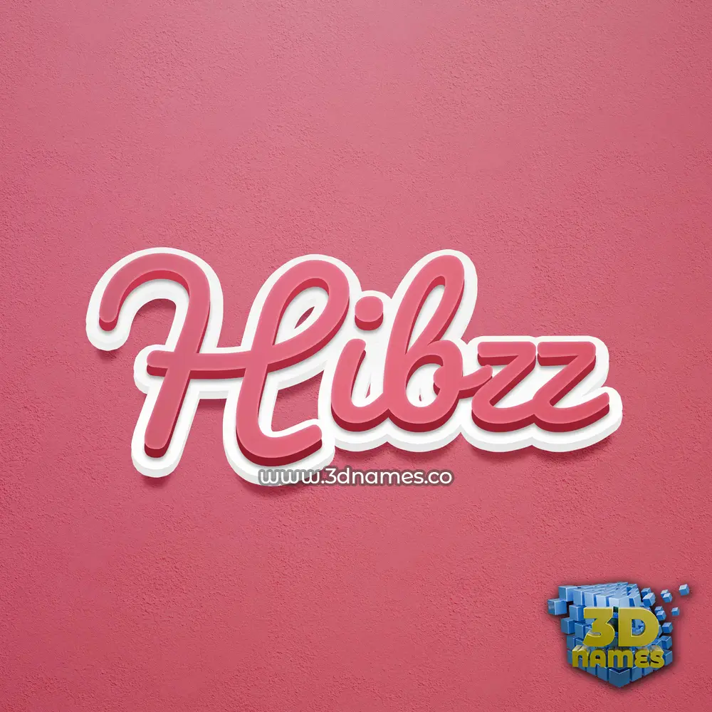 hibzz in Red Scribble style - 3D name wallpaper