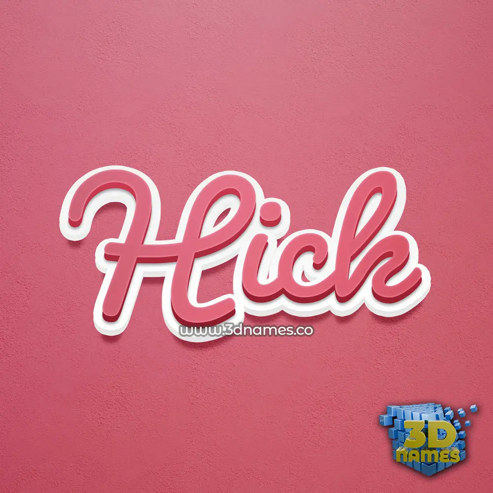 hick in Red Scribble style - 3D name wallpaper