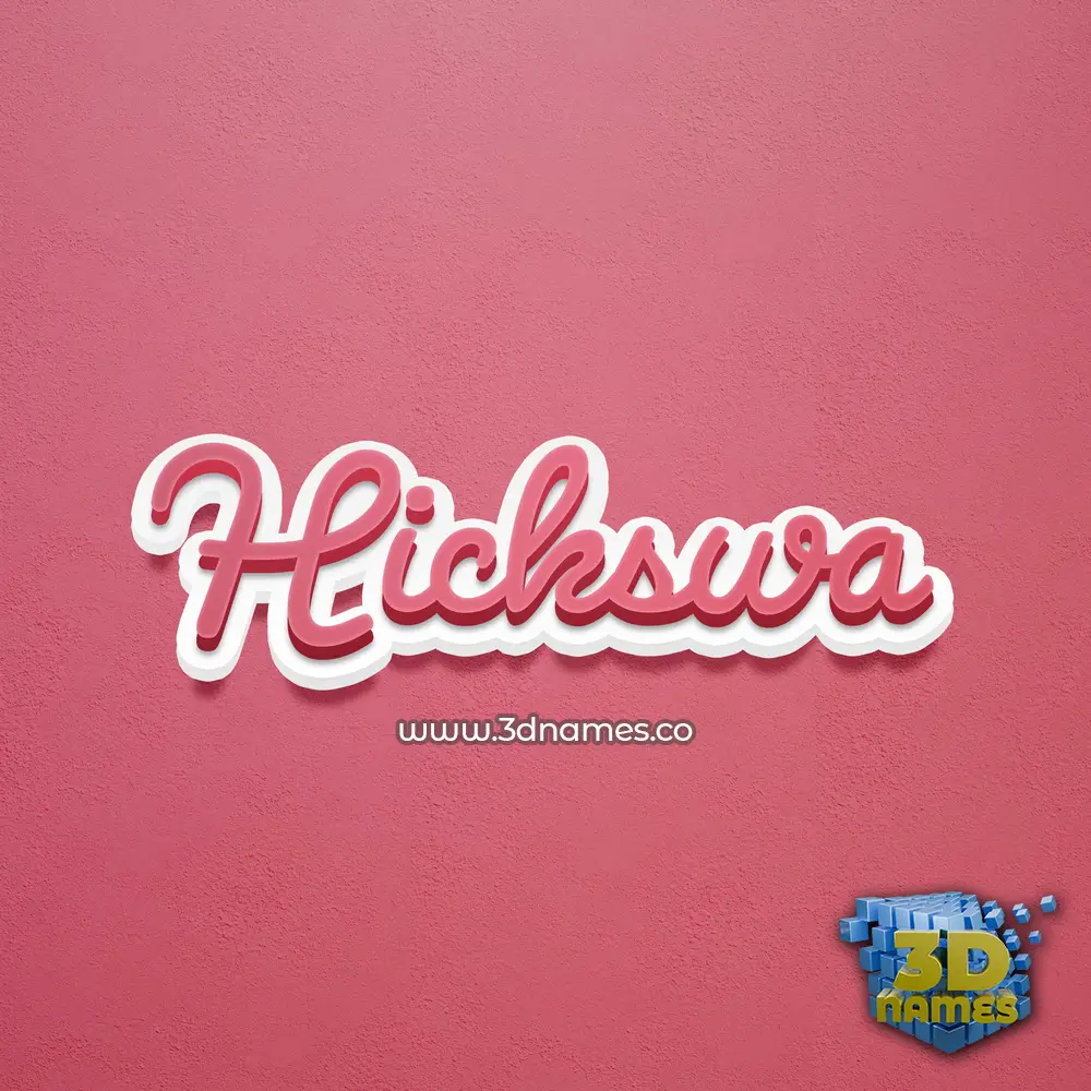 hickswa in Red Scribble style - 3D name wallpaper