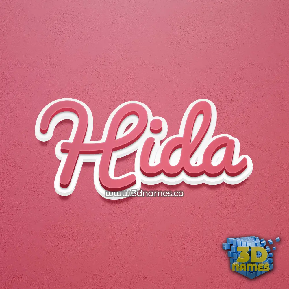 hida in Red Scribble style - 3D name wallpaper