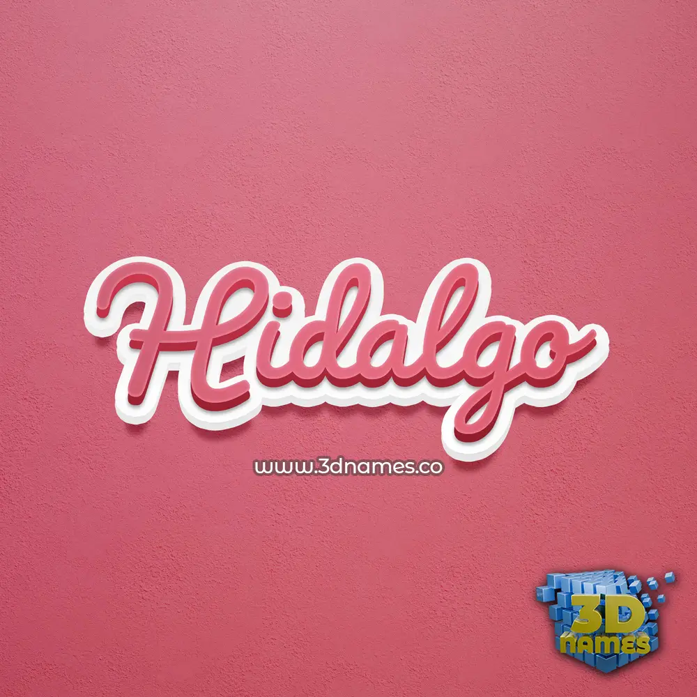 hidalgo in Red Scribble style - 3D name wallpaper