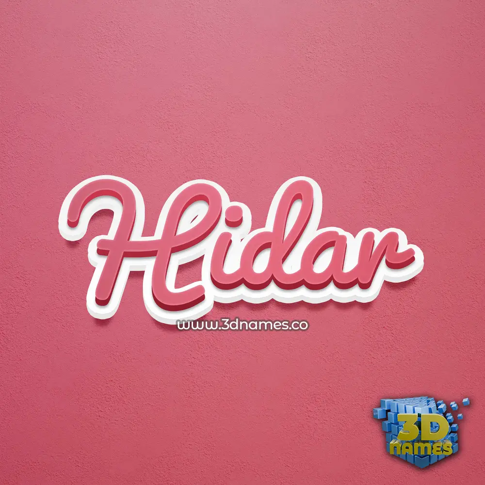 hidar in Red Scribble style - 3D name wallpaper