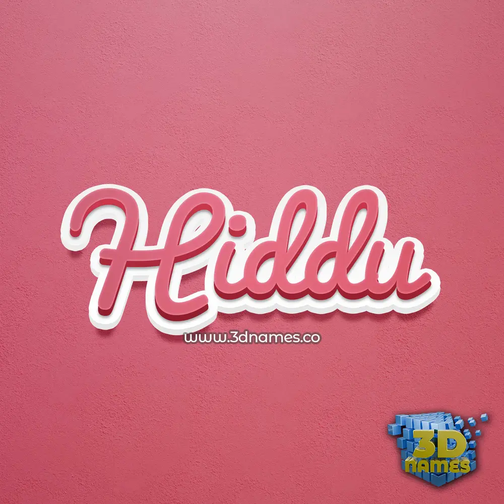 hiddu in Red Scribble style - 3D name wallpaper
