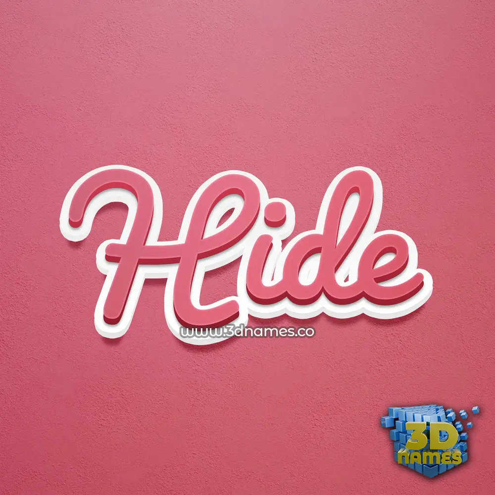 hide in Red Scribble style - 3D name wallpaper