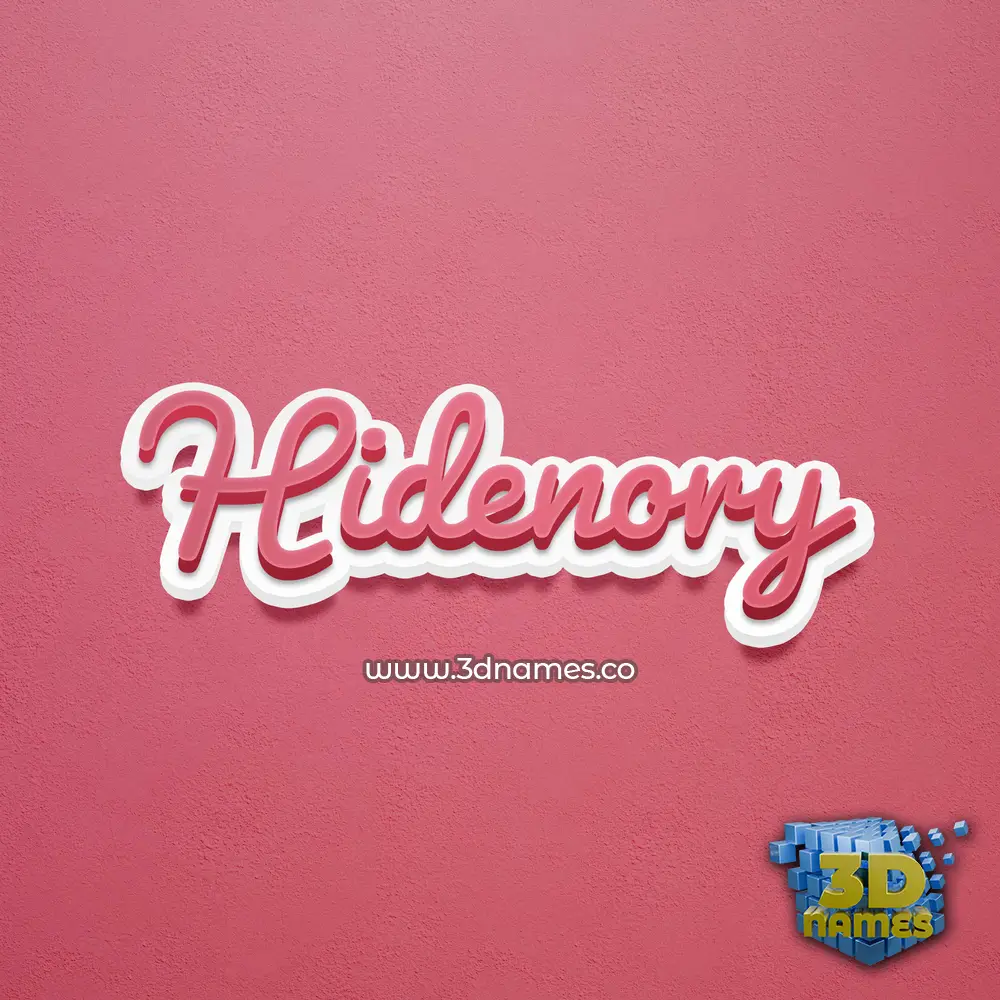 hidenory in Red Scribble style - 3D name wallpaper