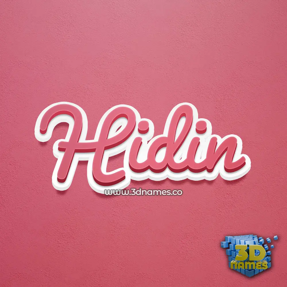 hidin in Red Scribble style - 3D name wallpaper