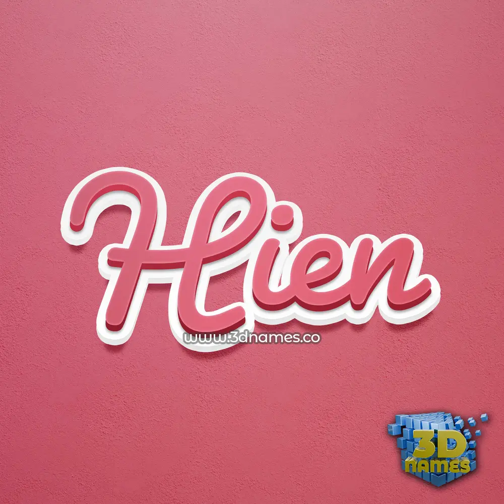 hien in Red Scribble style - 3D name wallpaper