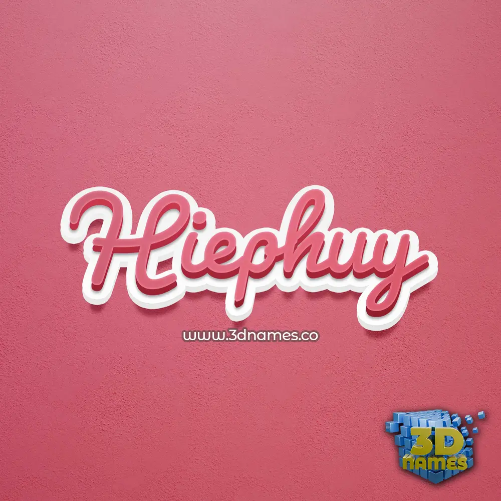 hiephuy in Red Scribble style - 3D name wallpaper