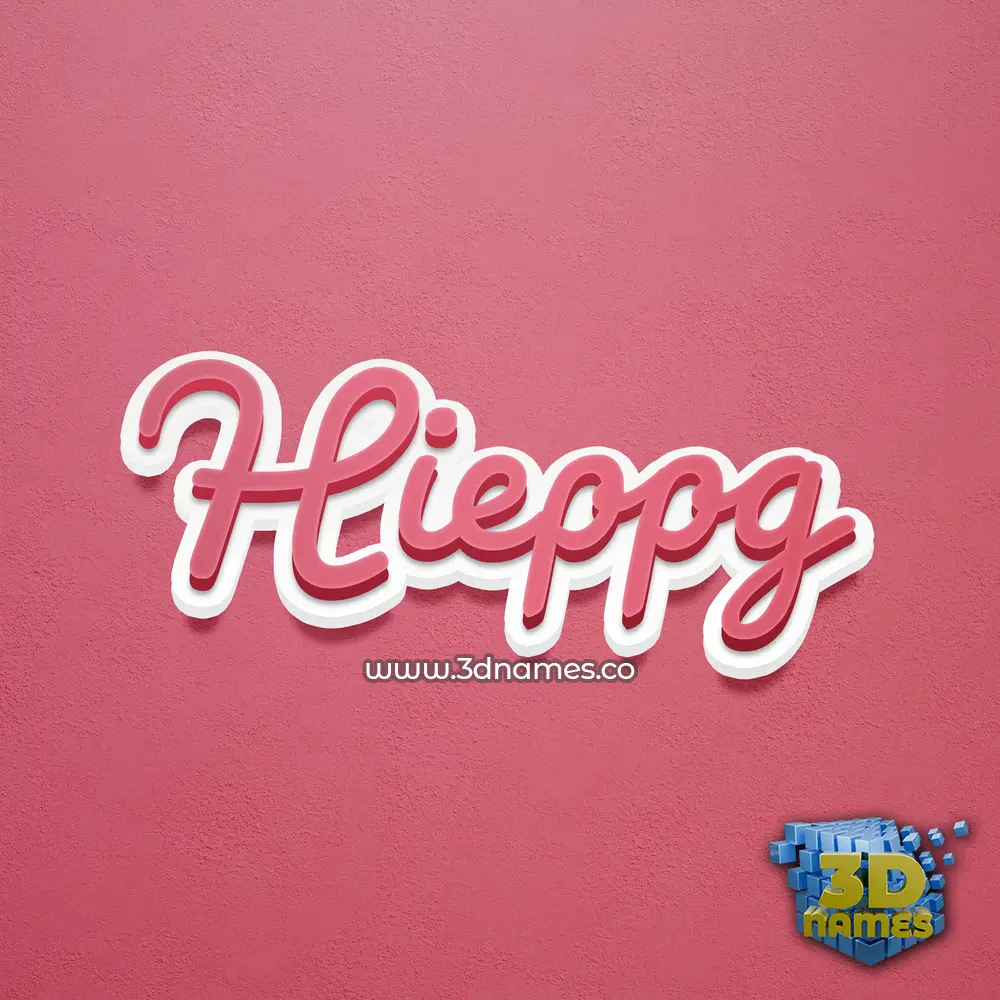 hieppg in Red Scribble style - 3D name wallpaper