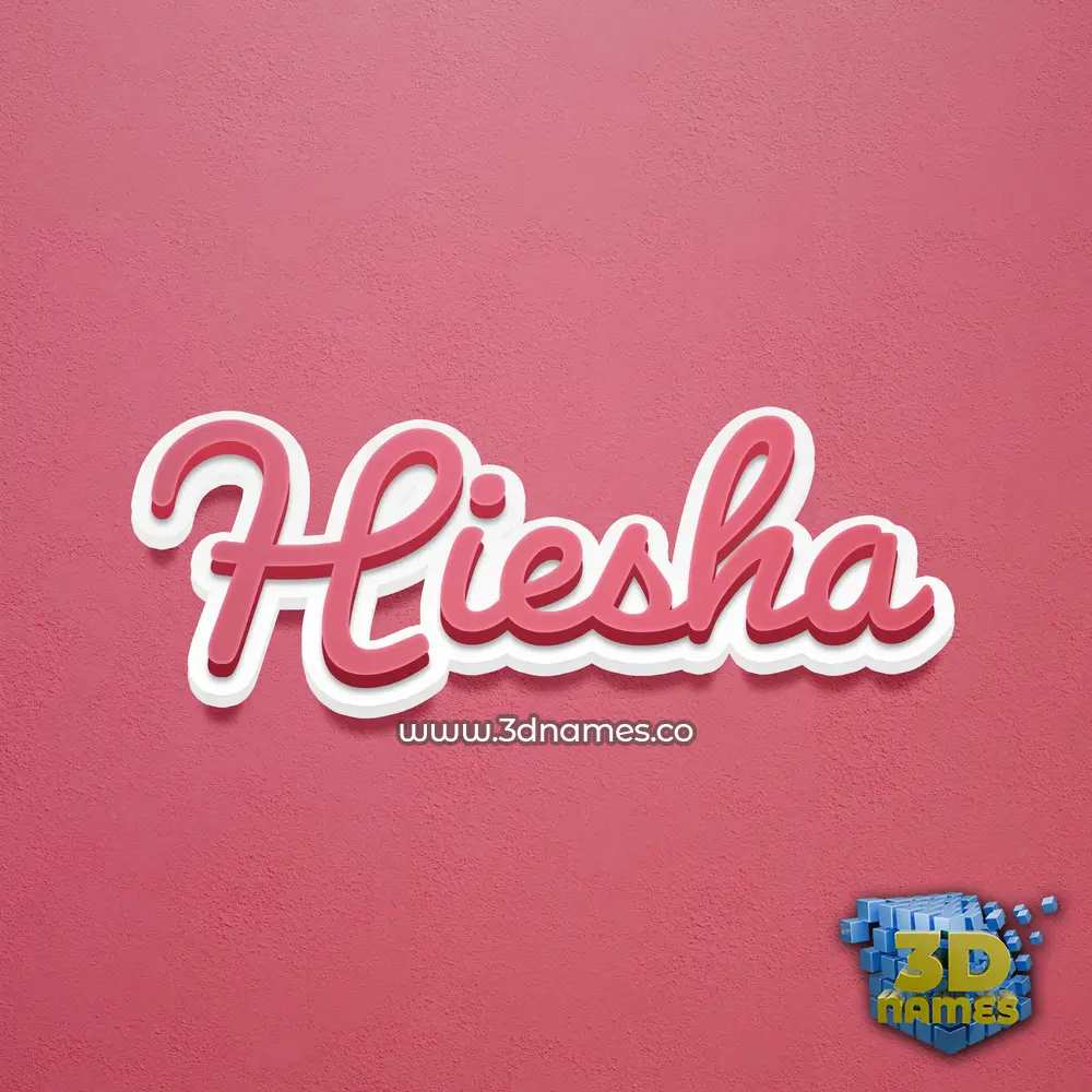 hiesha in Red Scribble style - 3D name wallpaper