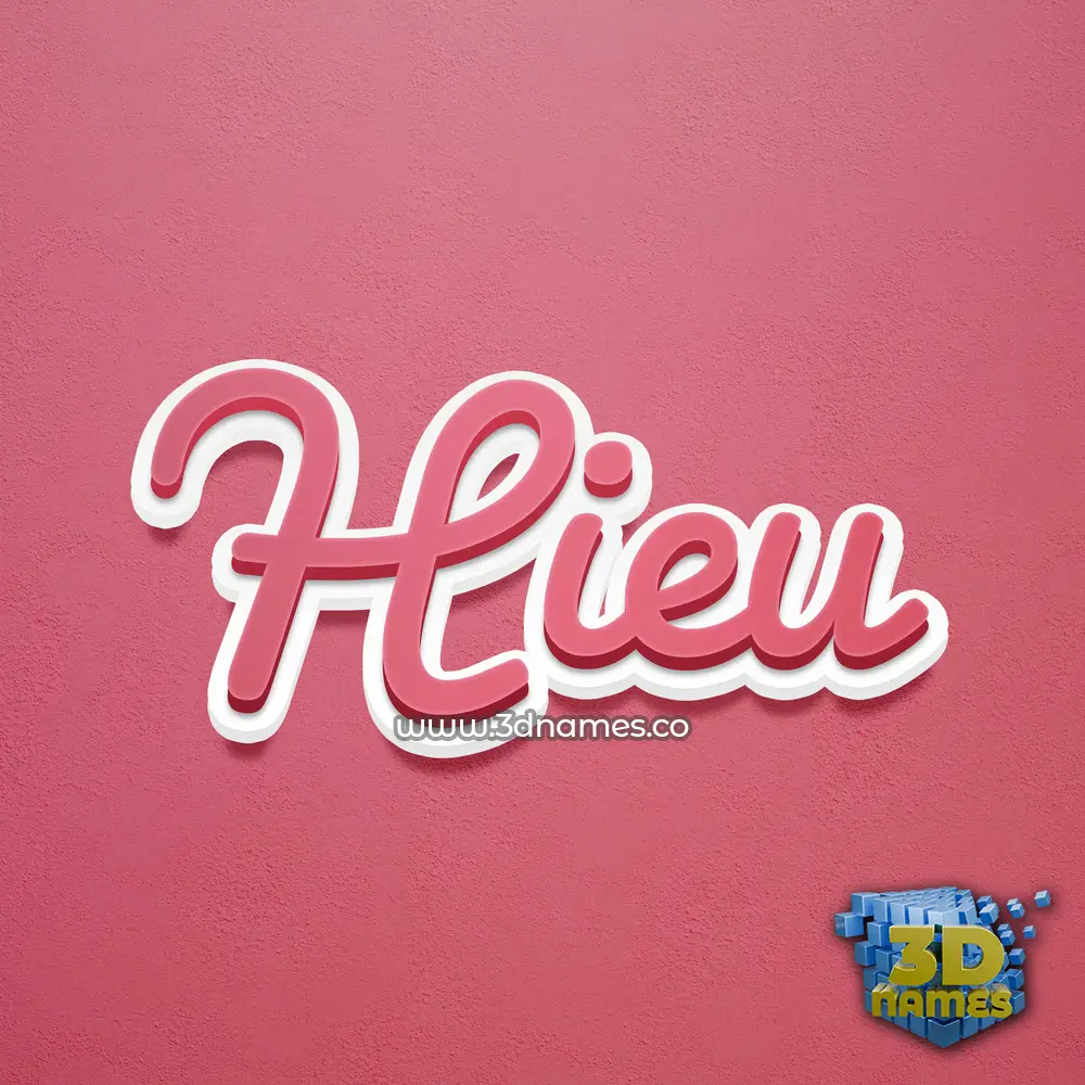 hieu in Red Scribble style - 3D name wallpaper
