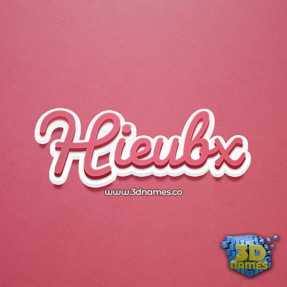 hieubx in Red Scribble style - 3D name wallpaper