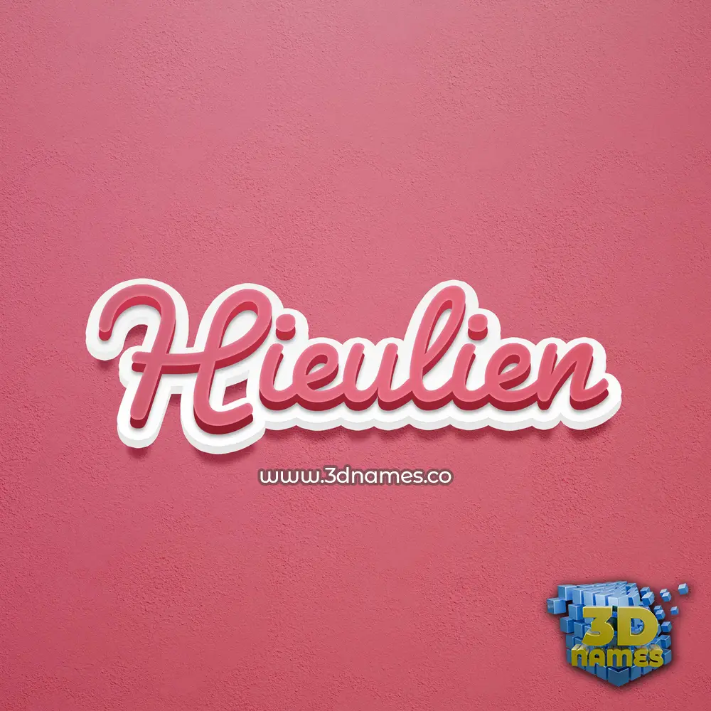 hieulien in Red Scribble style - 3D name wallpaper
