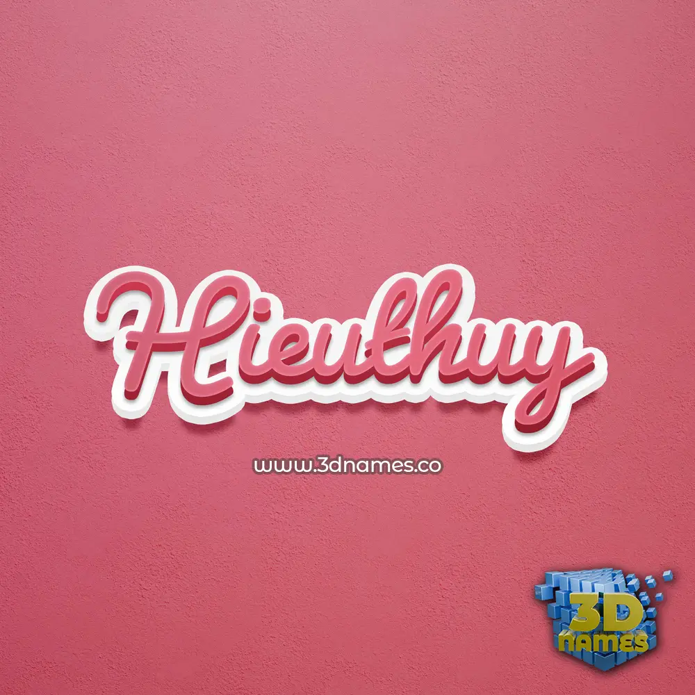 hieuthuy in Red Scribble style - 3D name wallpaper