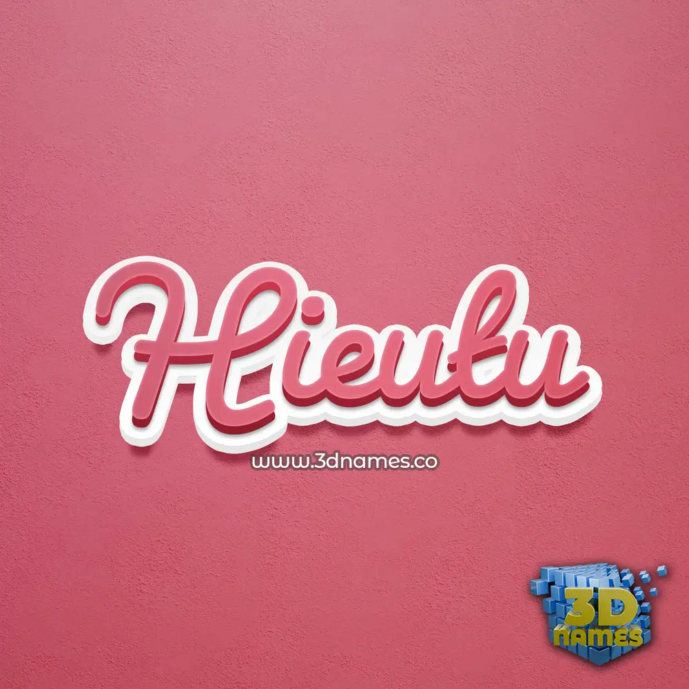 hieutu in Red Scribble style - 3D name wallpaper