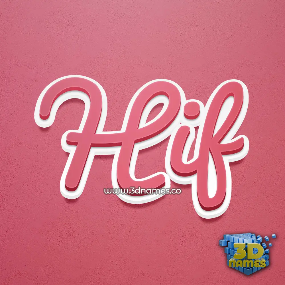 hif in Red Scribble style - 3D name wallpaper