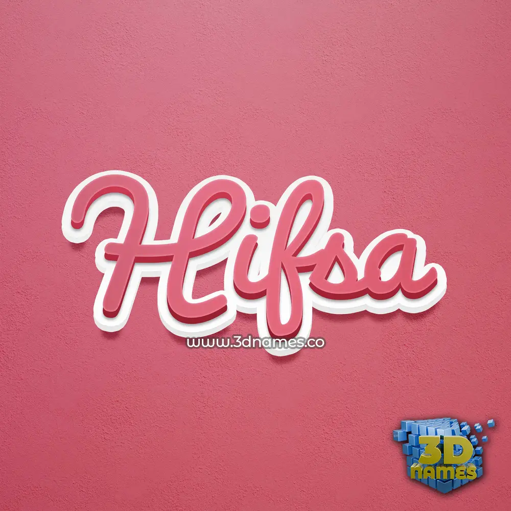 hifsa in Red Scribble style - 3D name wallpaper