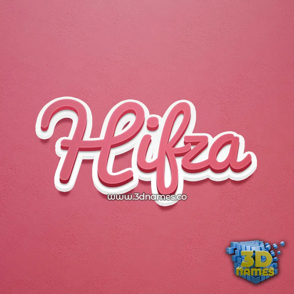 hifza in Red Scribble style - 3D name wallpaper