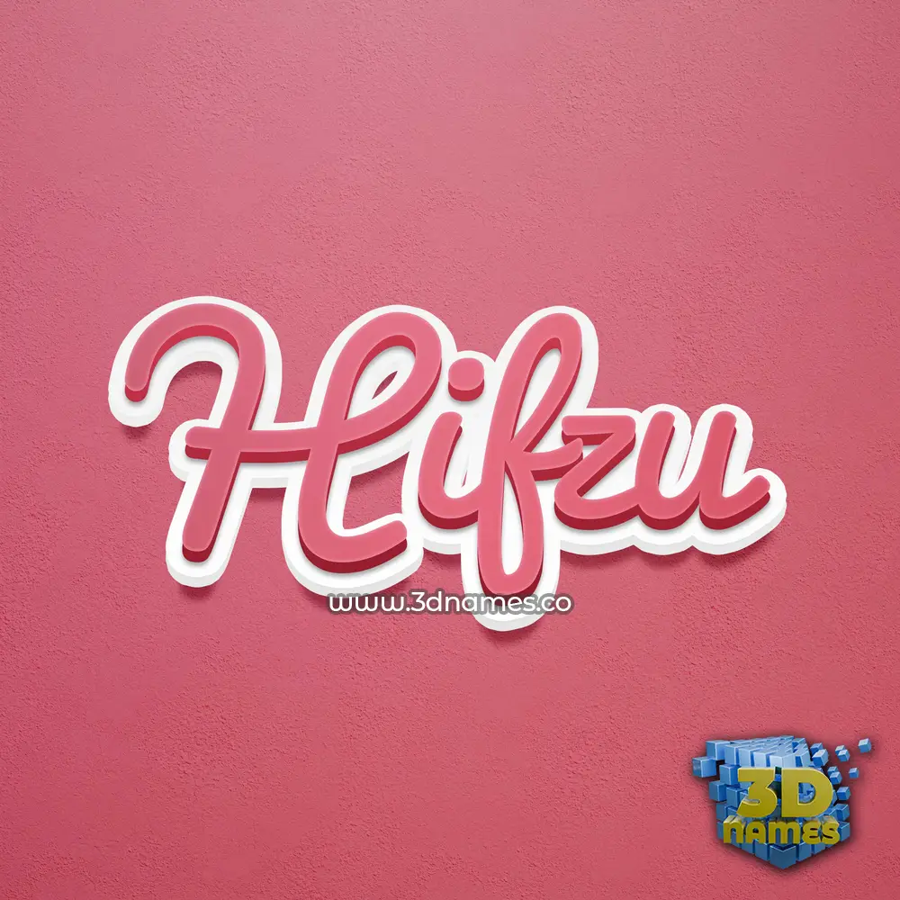 hifzu in Red Scribble style - 3D name wallpaper