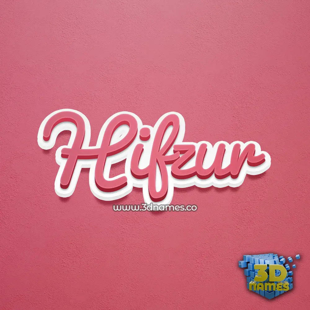 hifzur in Red Scribble style - 3D name wallpaper
