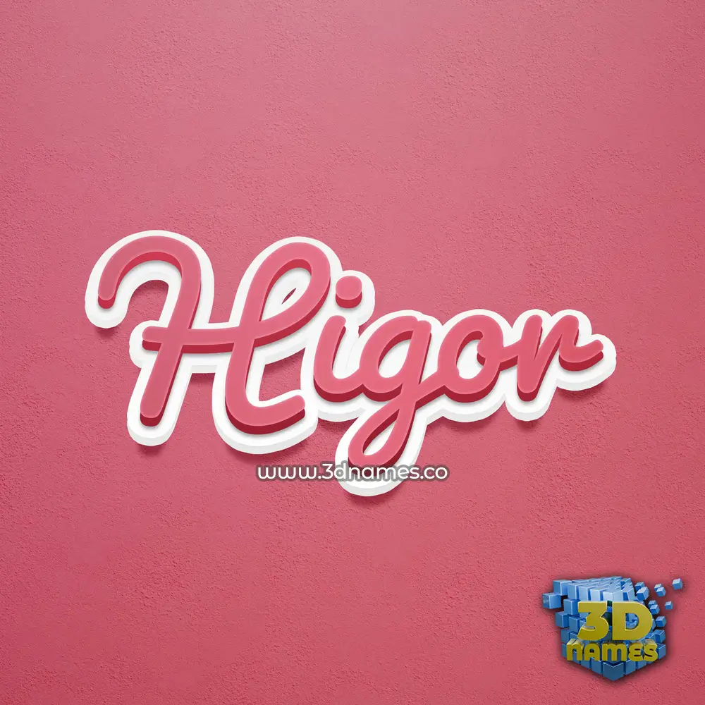 higor in Red Scribble style - 3D name wallpaper