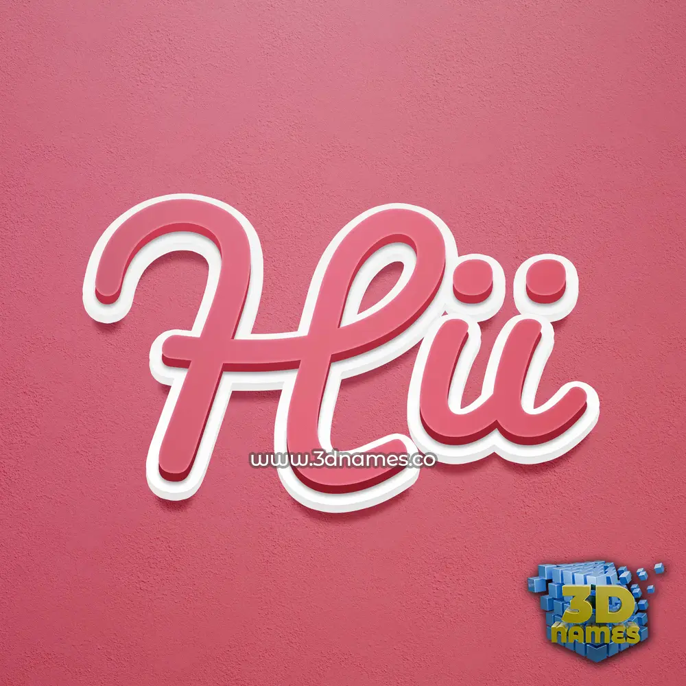 hii in Red Scribble style - 3D name wallpaper