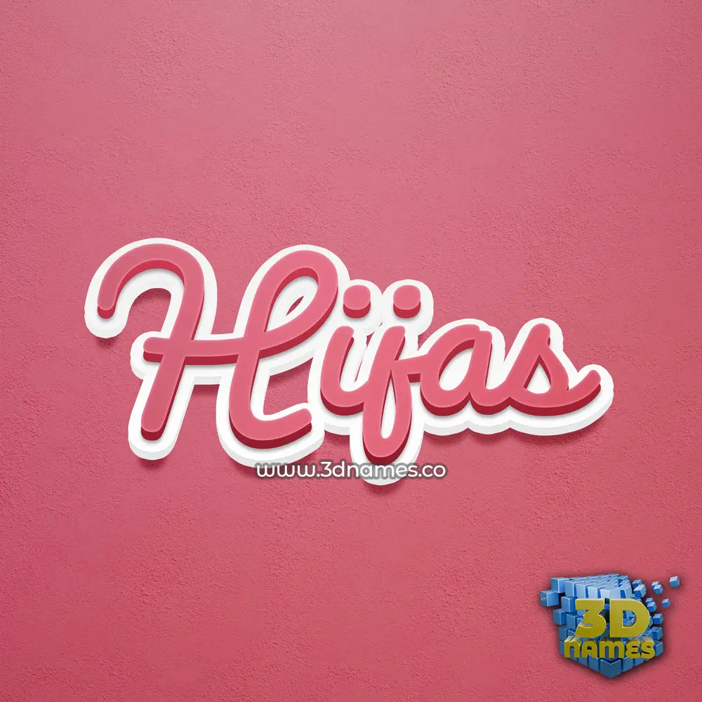 hijas in Red Scribble style - 3D name wallpaper
