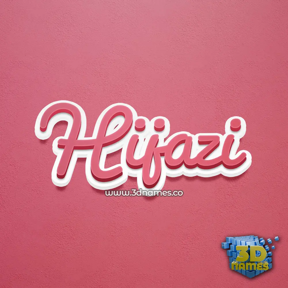hijazi in Red Scribble style - 3D name wallpaper