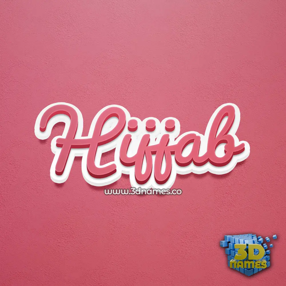 hijjab in Red Scribble style - 3D name wallpaper