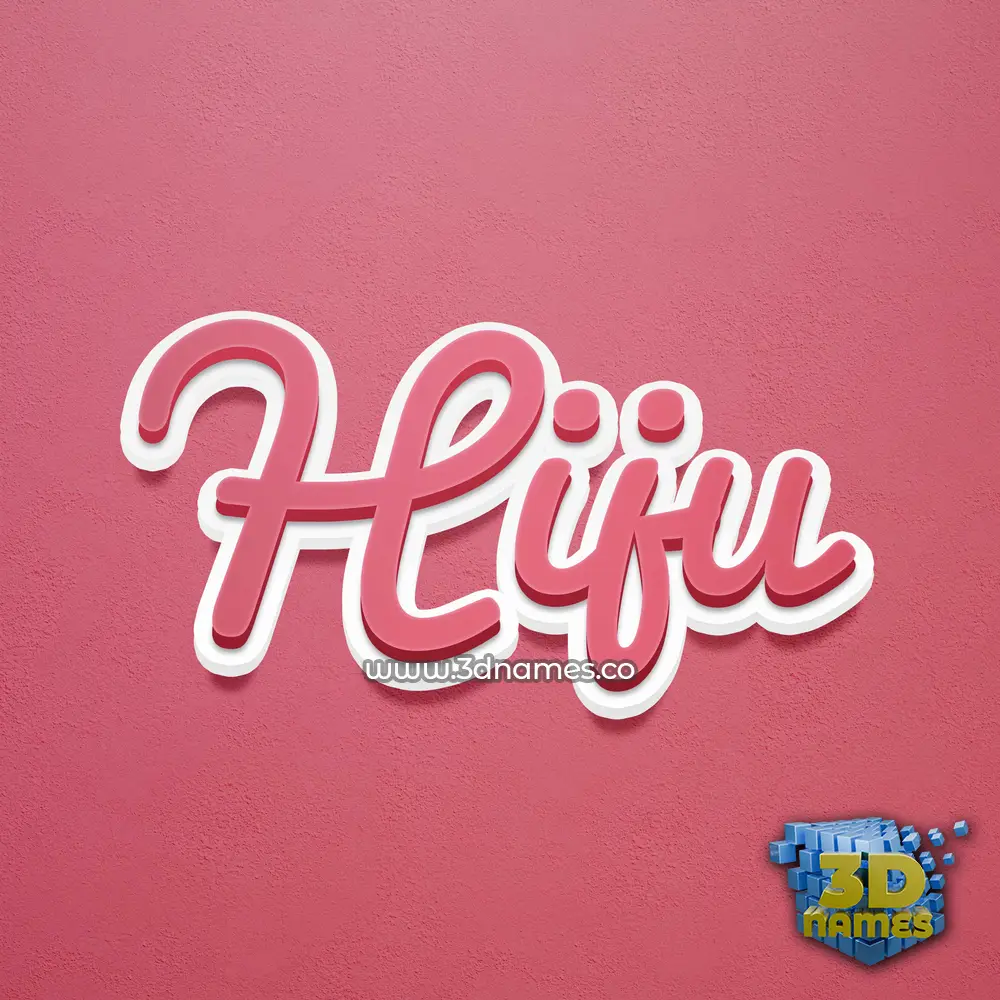 hiju in Red Scribble style - 3D name wallpaper