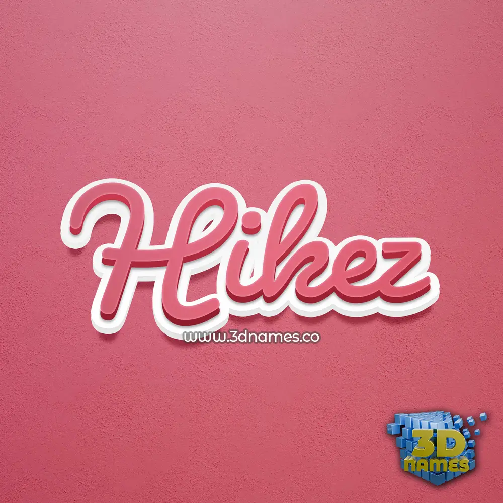 hikez in Red Scribble style - 3D name wallpaper