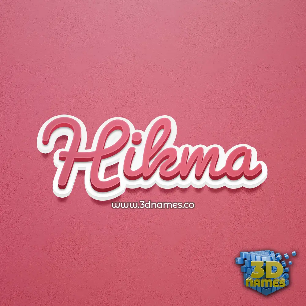 hikma in Red Scribble style - 3D name wallpaper